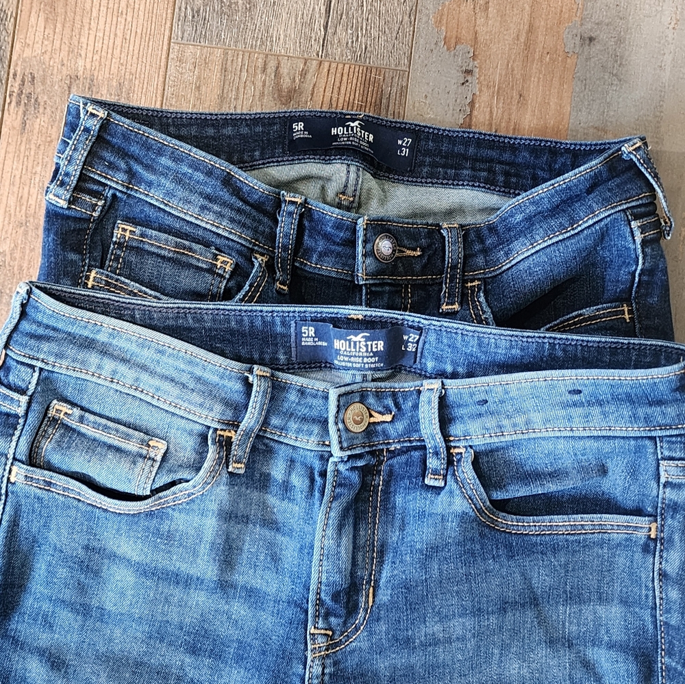 Lot of 2 pairs of Hollister 5R/27 low rise jeans